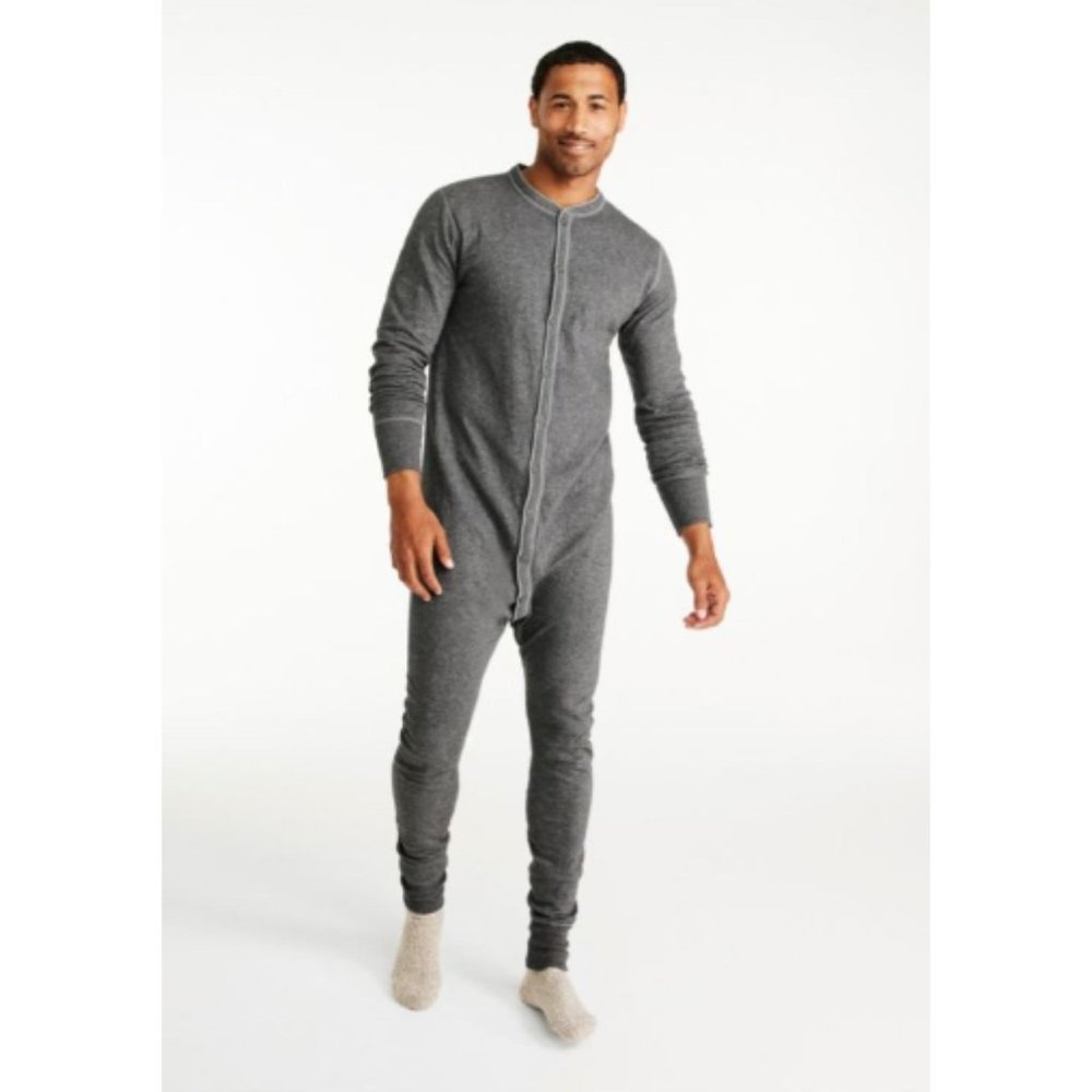 LL Bean Men's Wool & Cotton Blend Onesie w/Back Flap & Button Front Size S NWOT